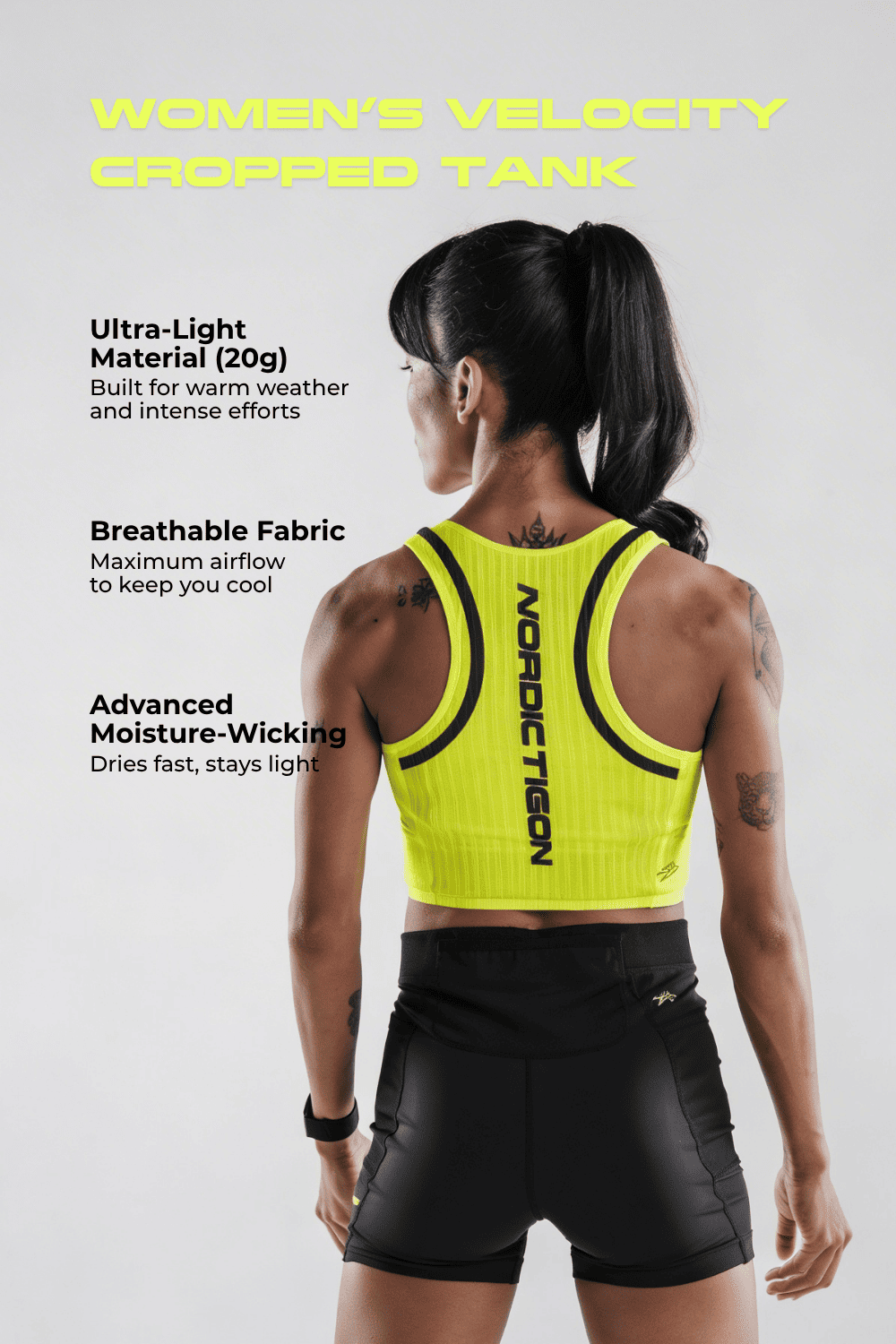 Women's Velocity Cropped Tank - Flash Yellow