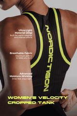 Women's Velocity Cropped Tank - Charcoal Black