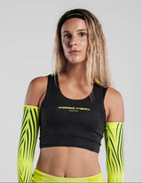 Women's Velocity Cropped Tank - Charcoal Black (BUY 1 GET 1 FREE – ADD 2 TO CART)