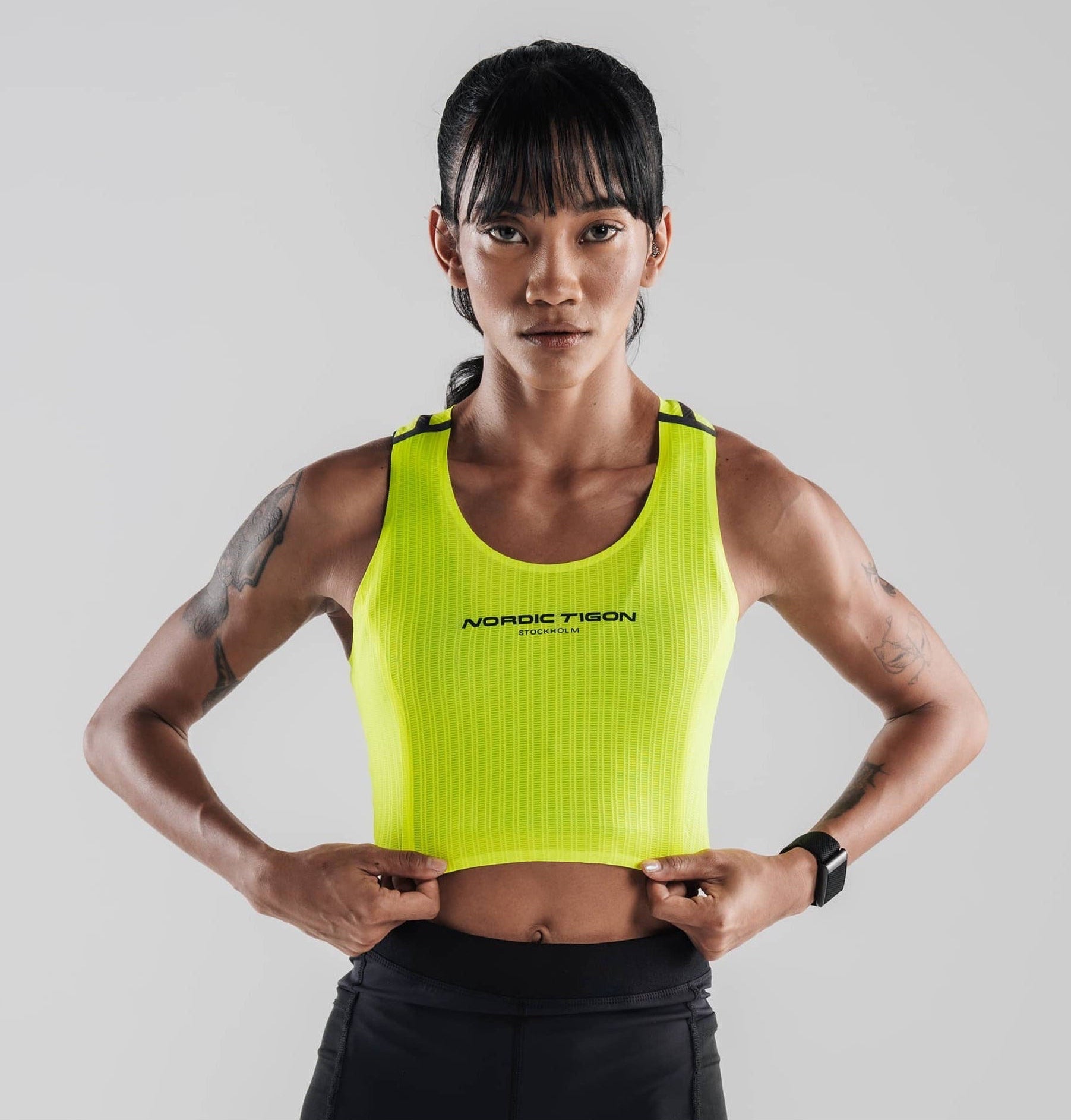Women's Velocity Cropped Tank - Flash Yellow (BUY 1 GET 1 FREE – ADD 2 TO CART)