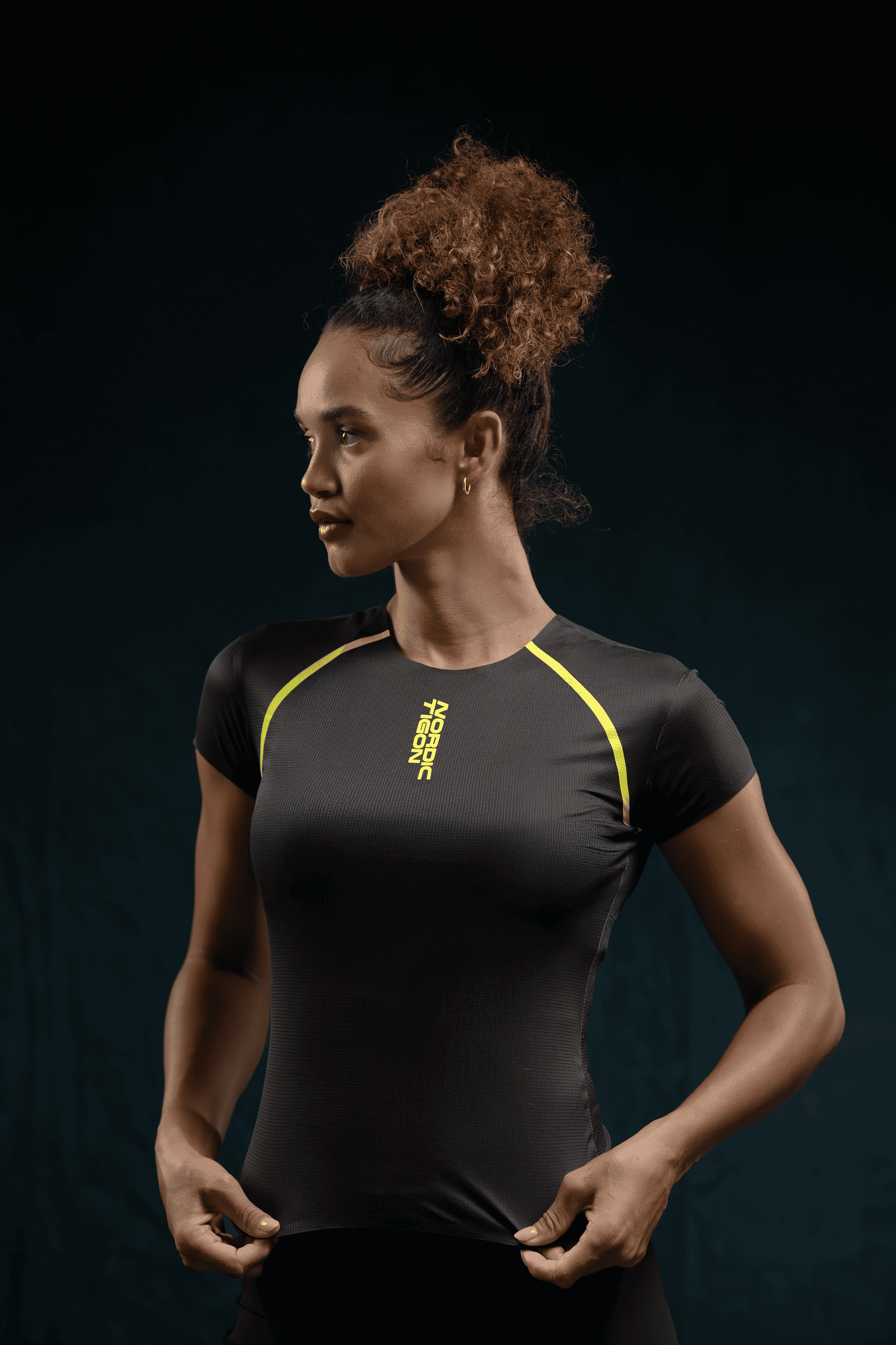 Women's Velocity Fitted Tee - Charcoal Black