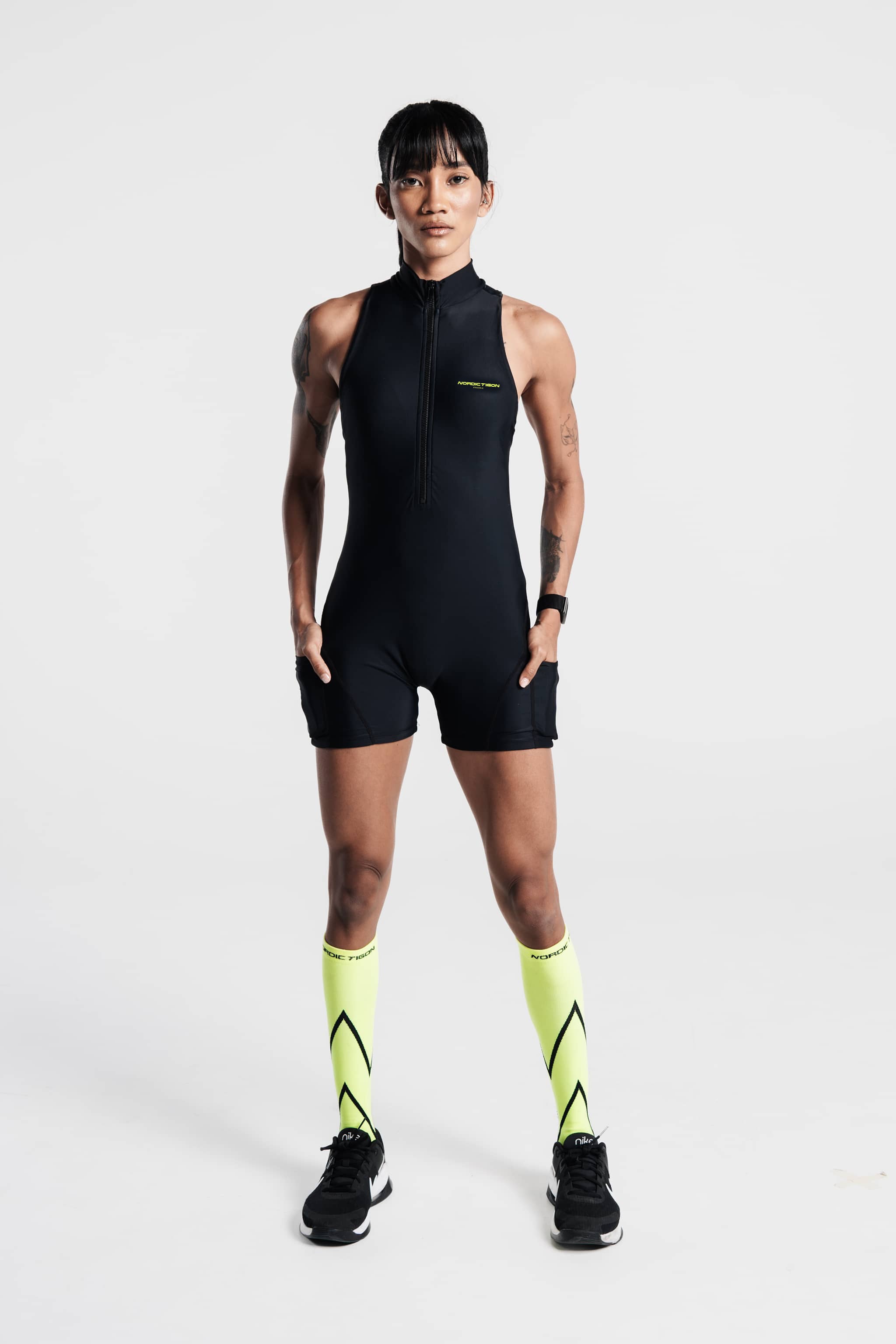 Women's Velocity Core Romper - Charcoal Black