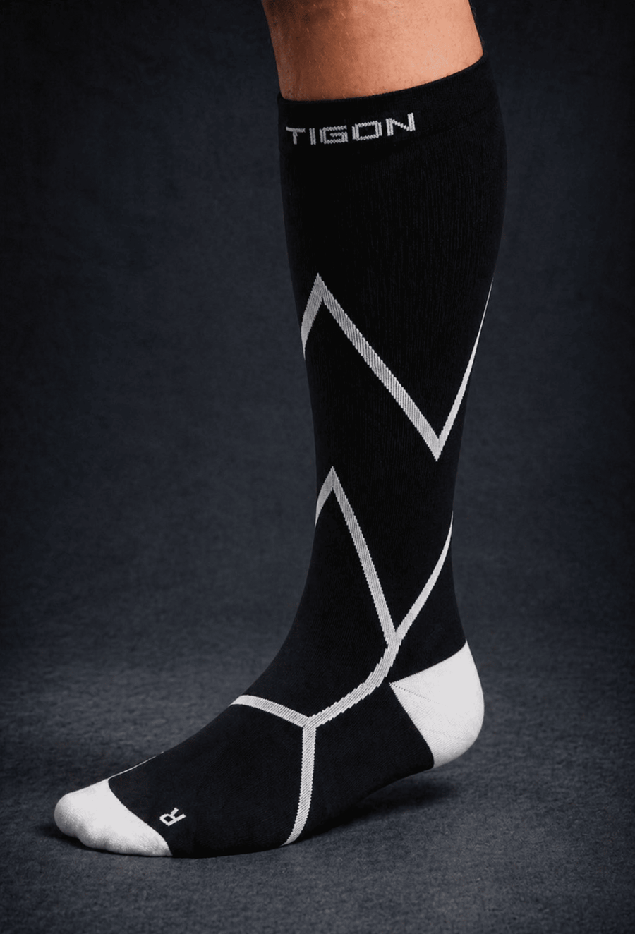Velocity Compression Socks - Long - Charcoal Black Nordic Tigon Compression Socks