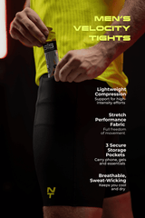 Men's Velocity Tights - Charcoal Black Nordic Tigon Running Tights