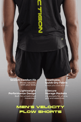 Men's Velocity Flow Shorts - Charcoal Black Nordic Tigon Shorts