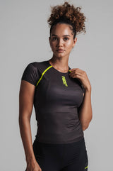 Women's Velocity Fitted Tee - Charcoal Black Nordic Tigon T-Shirt