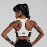 Women's Velocity Cropped Top - Charcoal Black/ Lunar White/ Flash Yellow Nordic Tigon Tops