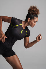 Women's Velocity Fitted Tee - Charcoal Black